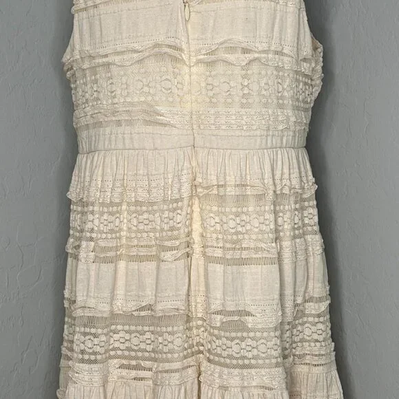 Torrid Ivory Lace High Neck Sleeveless Lined Tiered Dress Size 18 - Picture 10 of 13